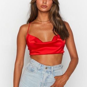 Beginning Boutique Blake Crop Top Red